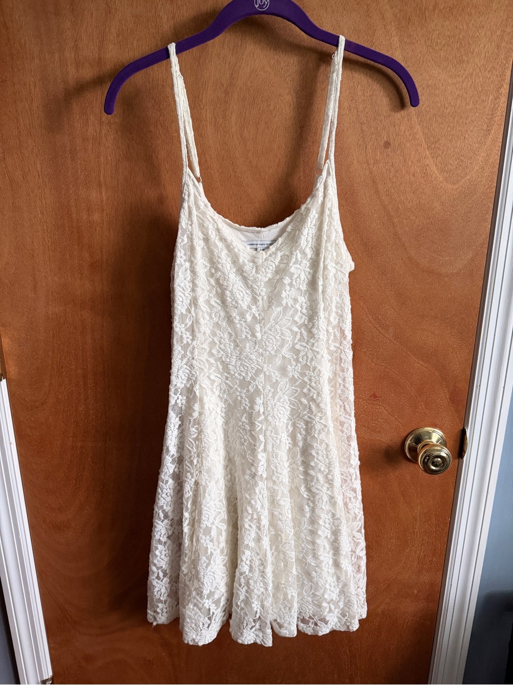 American Eagle Outfitters Ivory Lace Slip Dress